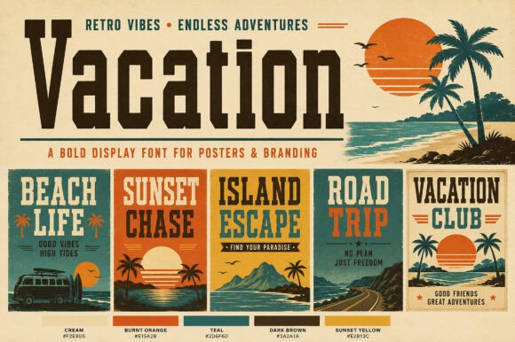 Vacation: The Display Font That Brings Retro Charm to Modern Designs